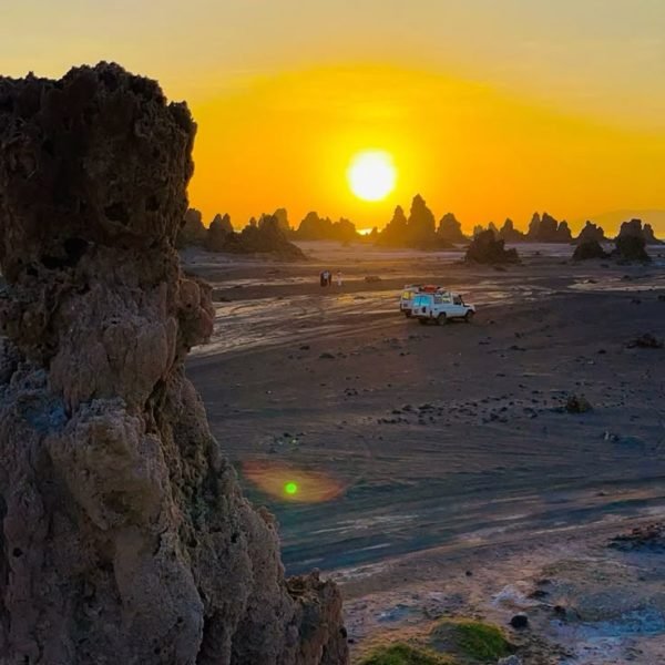 Coucher de soleil au Lac abbé, dikhil, Djibouti 🇩🇯